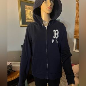 VS PINK Rare Red Sox Bling Zip Up Hoodie